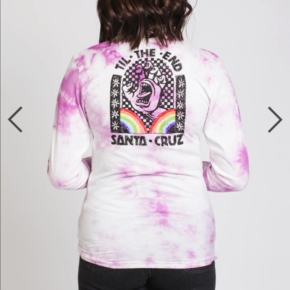 Santa Cruz Women's Long Sleeves - Boyfriend Tee Hand Mural - Cloud Lilac - Picture 4 of 4